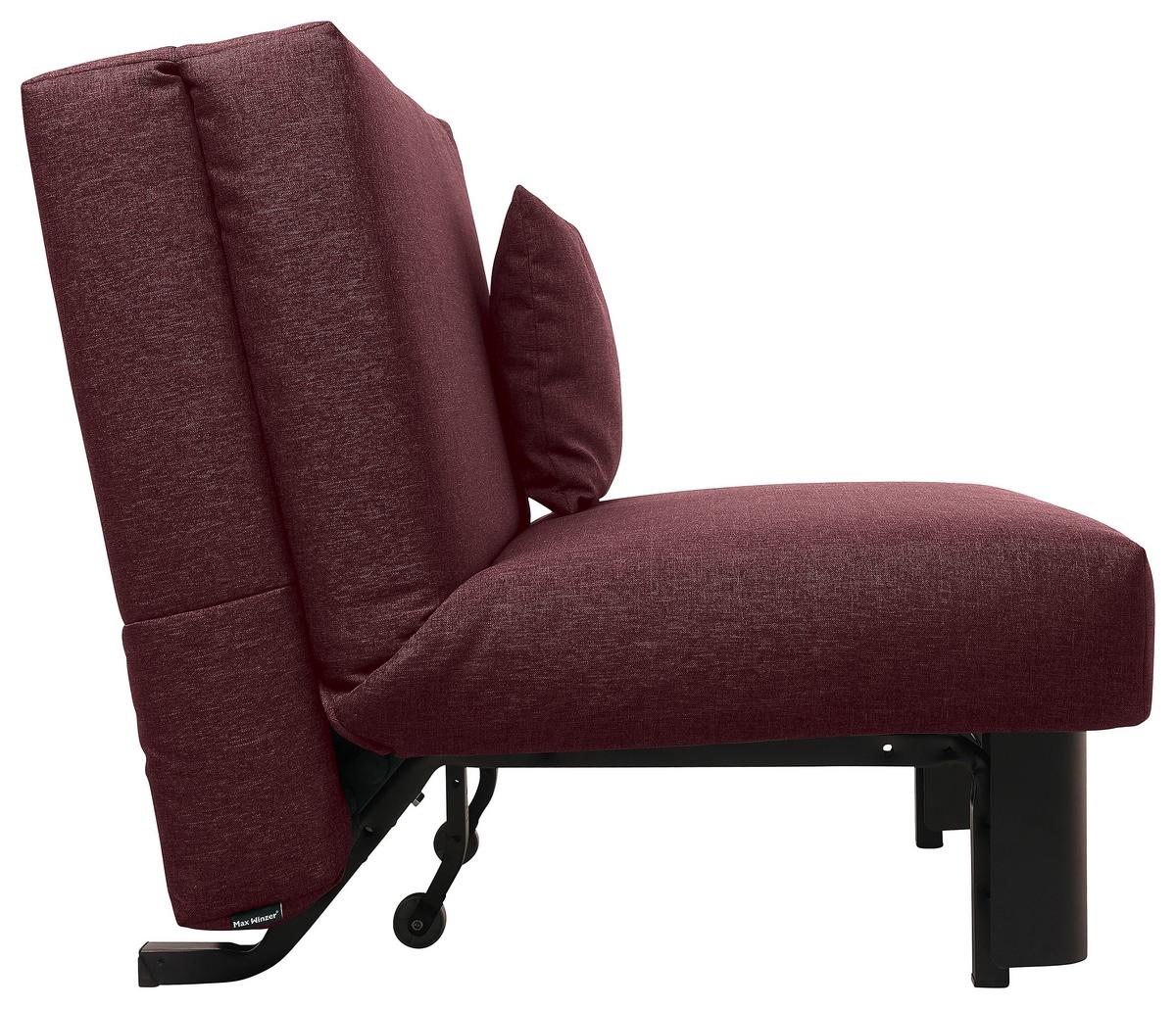 Schlafsofa Columbus Dunkelrot Inkl. Zierkissen - Schwarz/Dunkelrot, Design, Textil (145/84/100cm) - Max Winzer