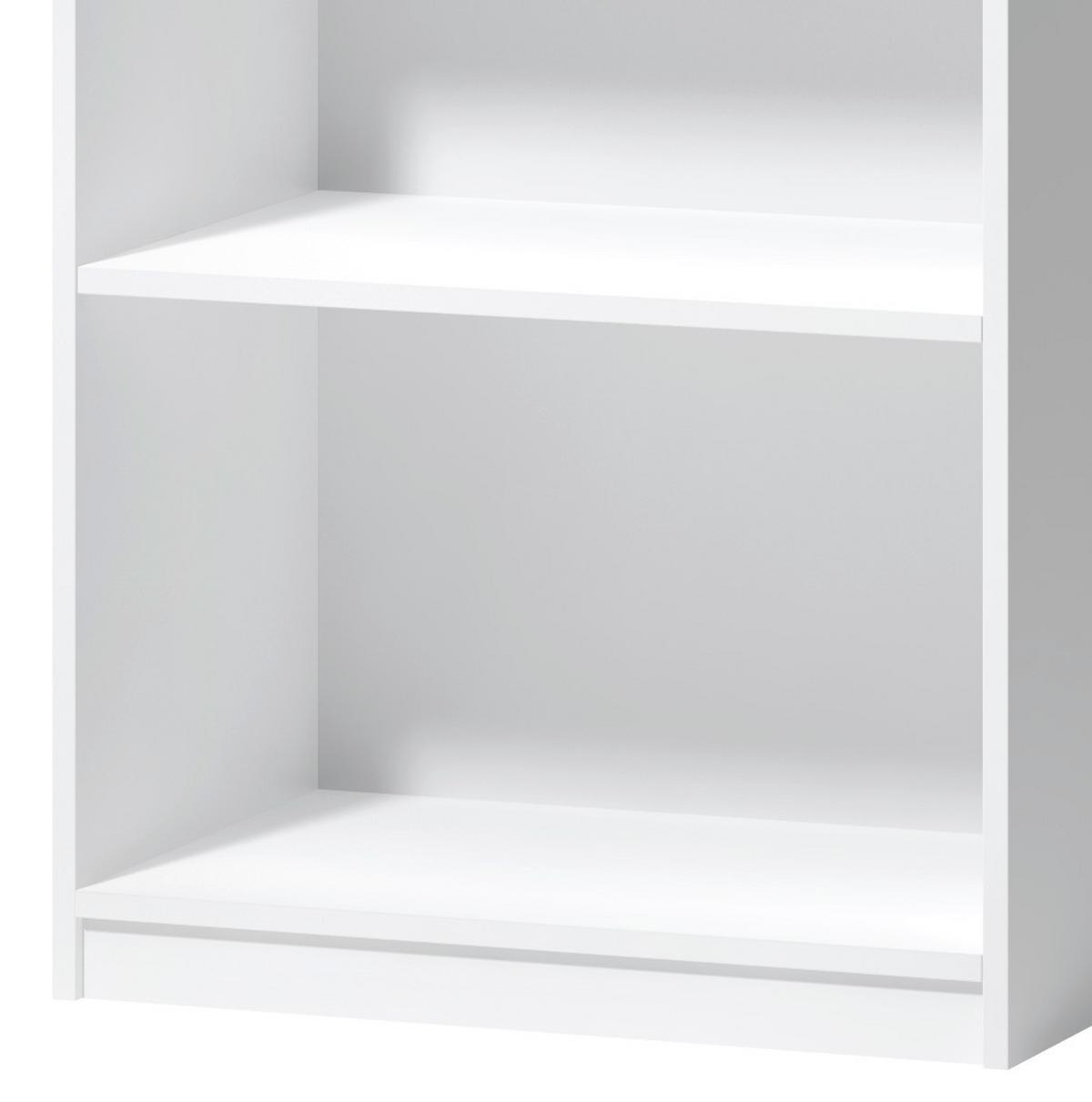 Regál so 4 priehradkami - biely - čierna/biela, Basics, kompozitné drevo/plast (60/153/38cm) - P & B