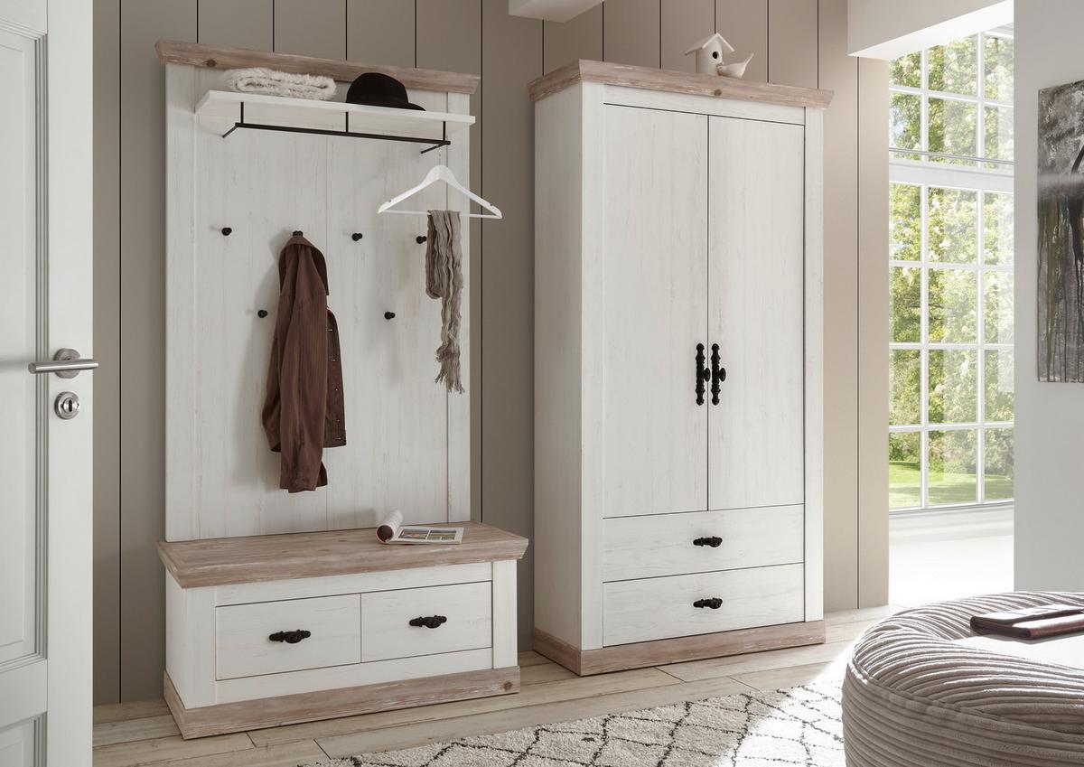 Garderobe Florenz Pinienfarbe/hellbraun 224cm - Hellbraun/Pinienfarben, Design, Holzwerkstoff (224/201/45cm) - MID.YOU