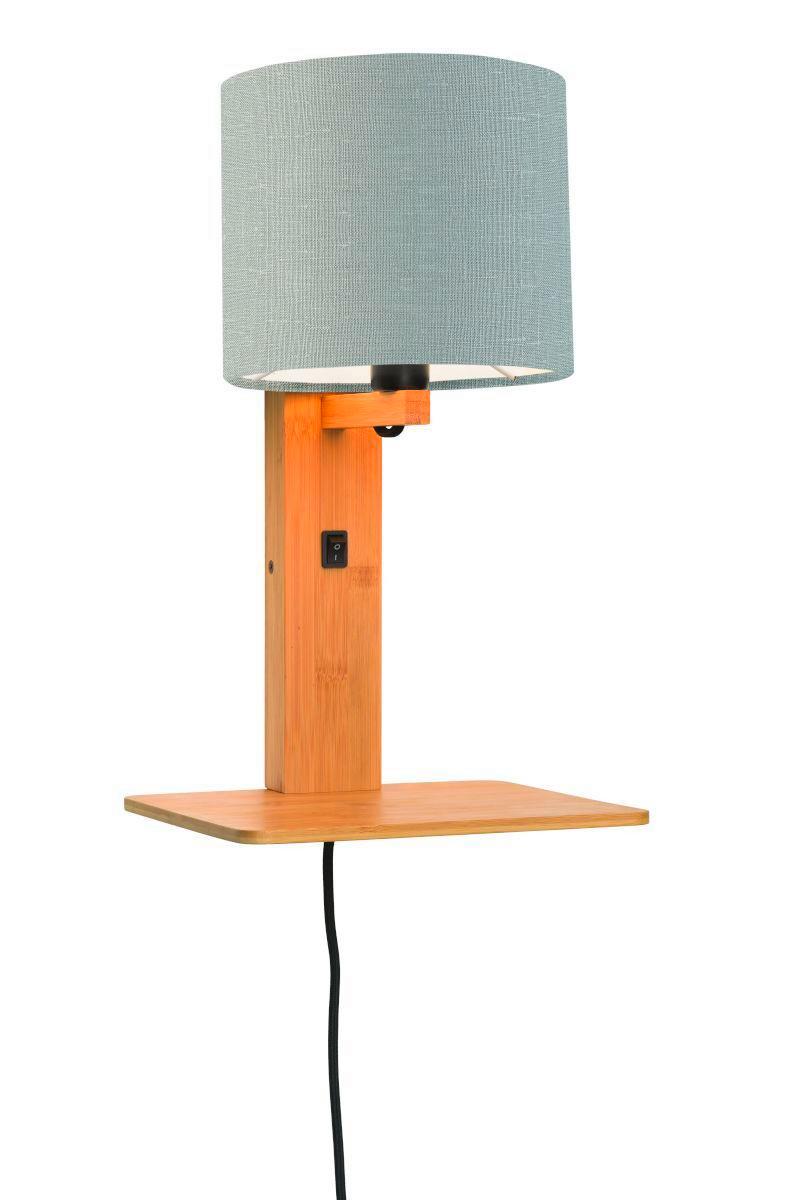 Wandleuchte Andes/w1/n/1815/lg - Hellgrau/Naturfarben, Trend, Holz/Textil (19/24/36cm) - Good & Mojo