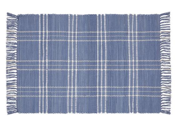 Handwebteppich Flora 60x90 cm - Blau, Textil (60/90cm) - Ombra Handwebteppich Flora 60x90 cm - Blau, Textil (60/90cm) - Ombra