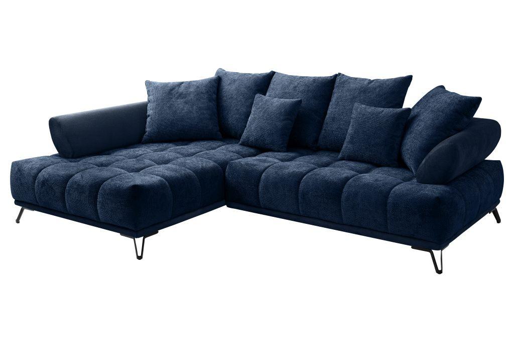 LARGO, levá, tmavě modrá, potřeba šířky dveří 90 cm - černá/tmavě modrá, Moderní, kov/textil (184/262cm)