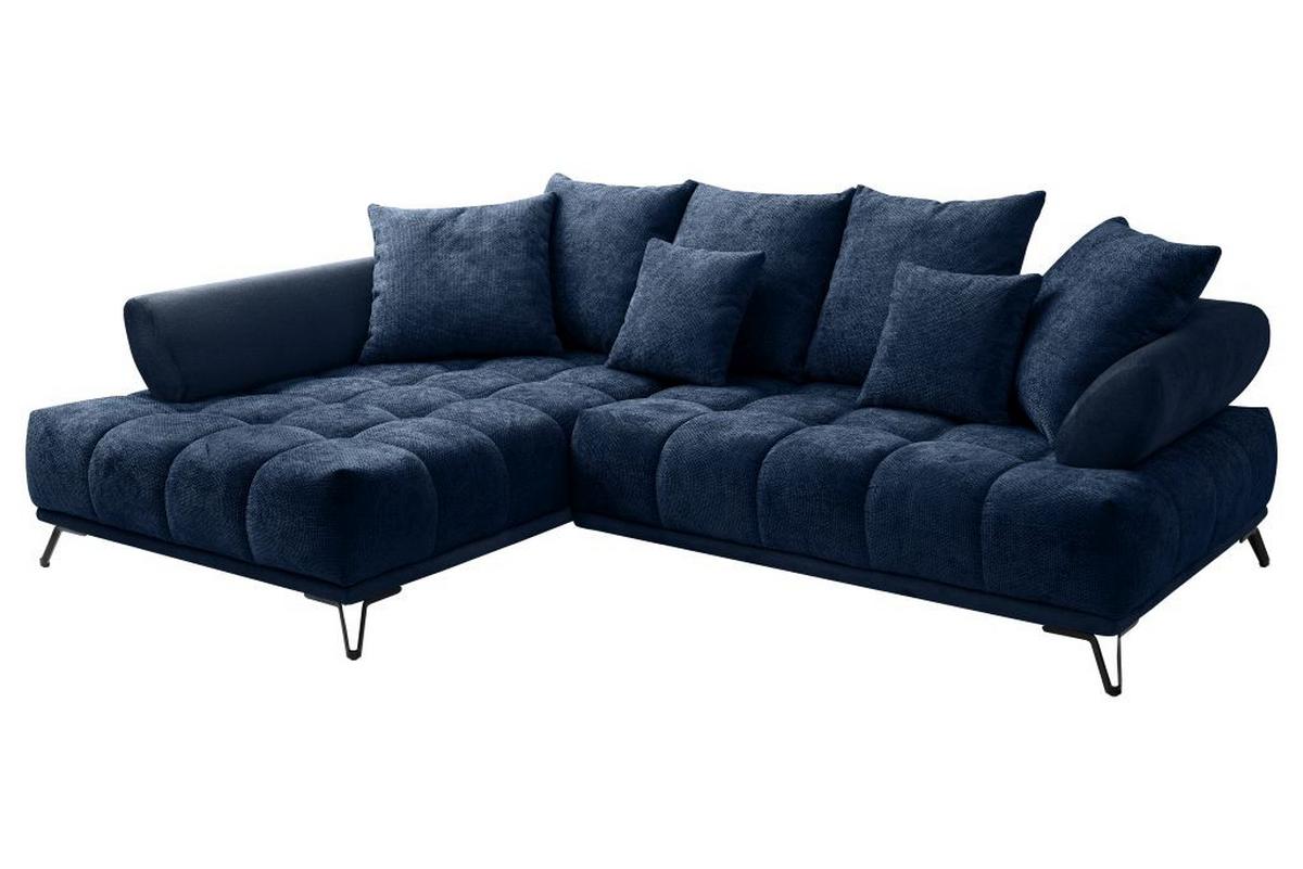 LARGO, levá, tmavě modrá, potřeba šířky dveří 90 cm - černá/tmavě modrá, Moderní, kov/textil (184/262cm)