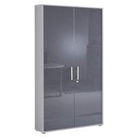 Aktenschrank Office Edition Grau, Anthrazit Hg B: 84,4cm - Anthrazit Hochglanz/Grau, MODERN, Holzwerkstoff (84,4/185,6/33cm) - MID.YOU