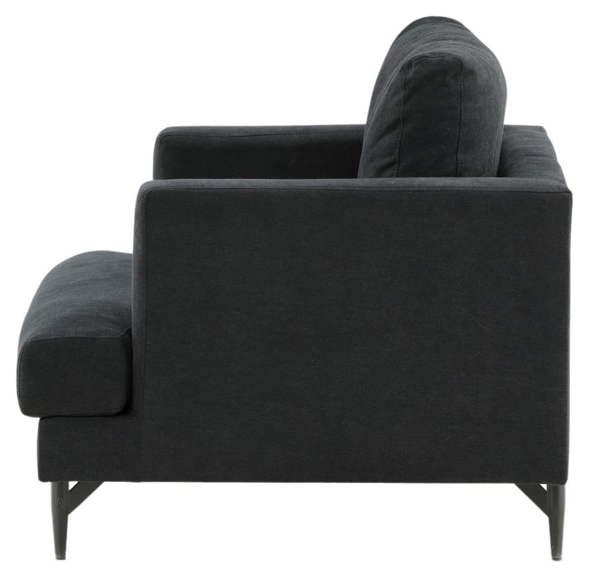 Sessel Sofia - Schwarz, Design, Textil/Metall (104/82/92cm) - Livetastic