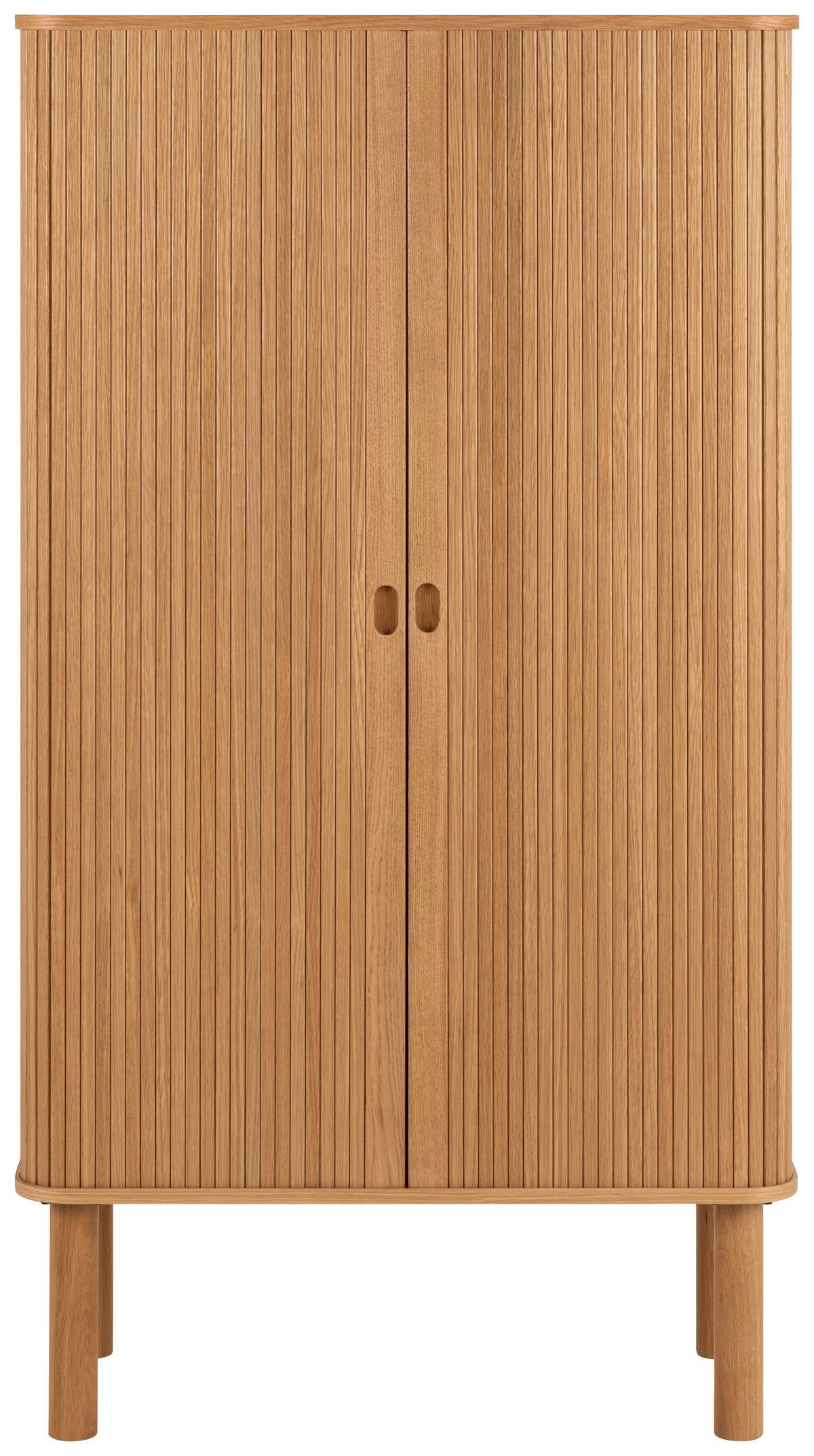 Vysoká komoda LANGLEY - farba duba, Trend, kompozitné drevo (80/145/40cm)