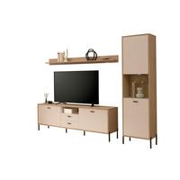 Wohnwand Fredericia Kaschmir/Eichefarben B: 259 cm - Kaschmir/Eichefarben, Design, Holzwerkstoff (259/206/40cm) - MID.YOU