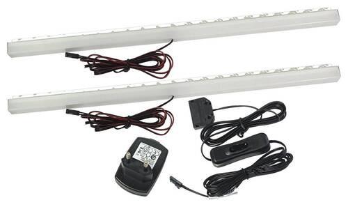 Einlegebodenbeleuchtung2er-Set LED-Leiste 4w Handschalter - Anthrazit, MODERN, Kunststoff/Metall (35/3/3cm)