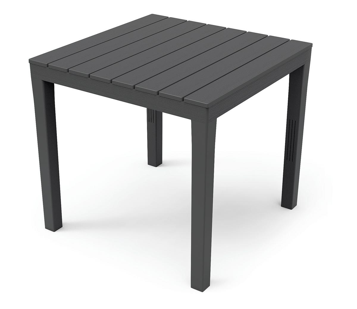 Gartentisch Bali Kunststoff L 78 Cm - Anthrazit, Basics, Kunststoff (78/78/72cm)