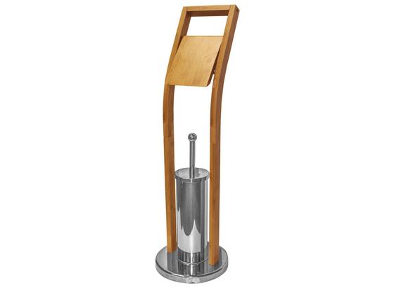 Držák Na Wc Štětku Nancy - přírodní barvy/barvy chromu, Moderní, kov/dřevo (22/75/22cm) - Homezone Držák Na Wc Štětku Nancy - přírodní barvy/barvy chromu, Moderní, kov/dřevo (22/75/22cm) - Homezone