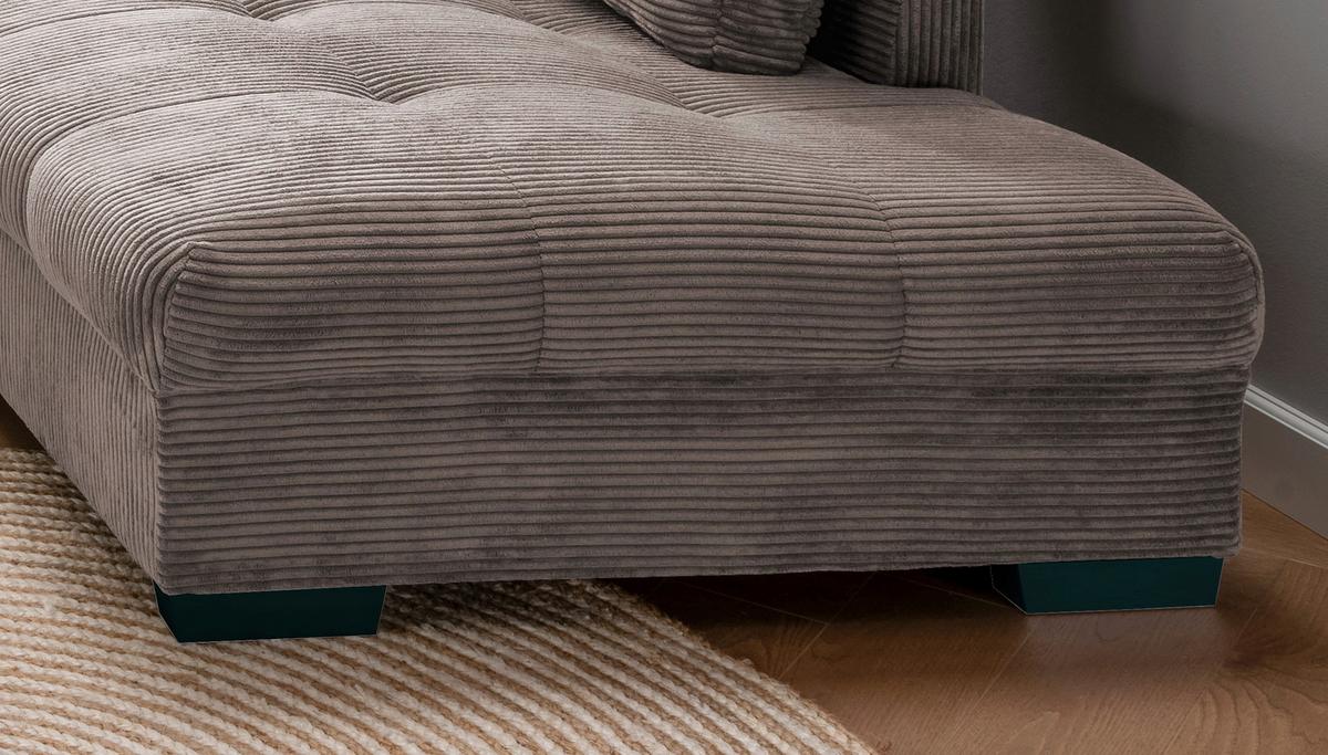 Rohová sedačka ALVITO, pravá, sivohnedý menčester - hnedá/koralová, Design, drevo/textil (298/202cm) - MID.YOU