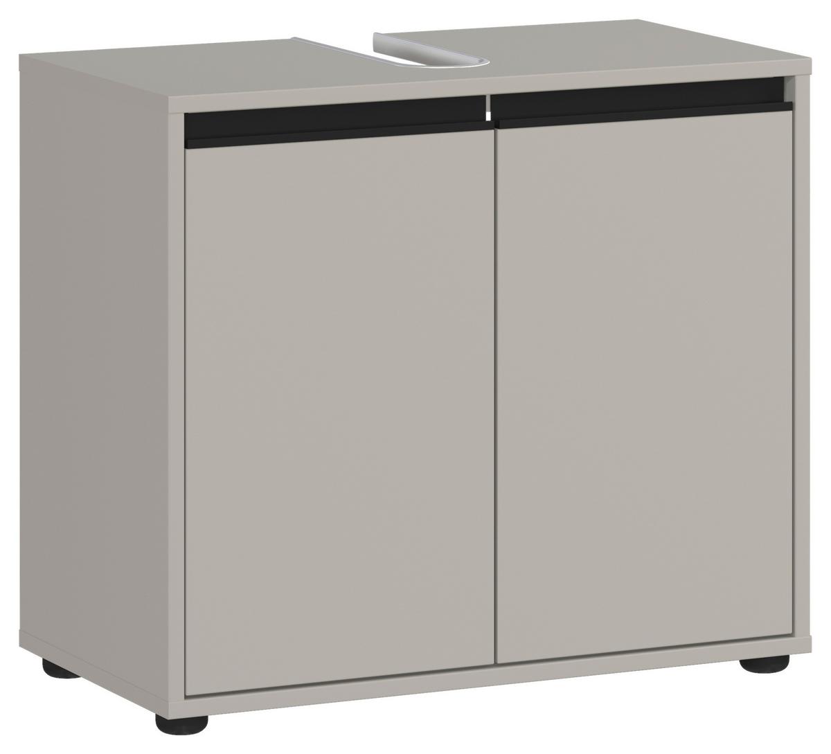 Waschbeckenunterschrank Gw-Lemont Steingrau - Schwarz/Grau, MODERN, Holzwerkstoff (63/55/34cm) - Germania