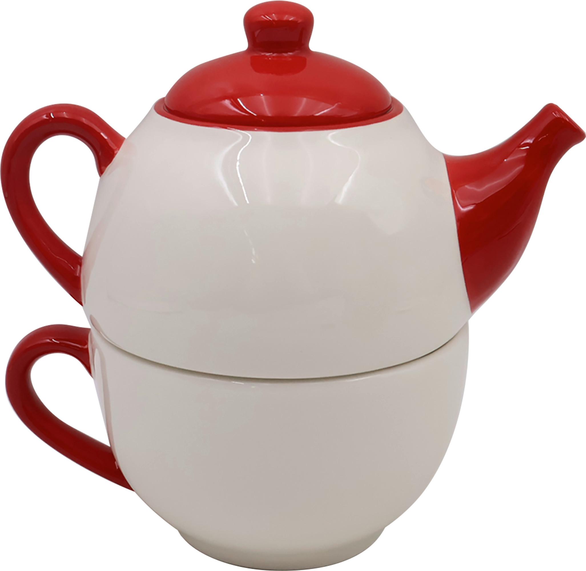 TEA-FOR-ONE-SET Finja - Rot/Multicolor, Design, Keramik (12/17,5cm) - Luca Bessoni