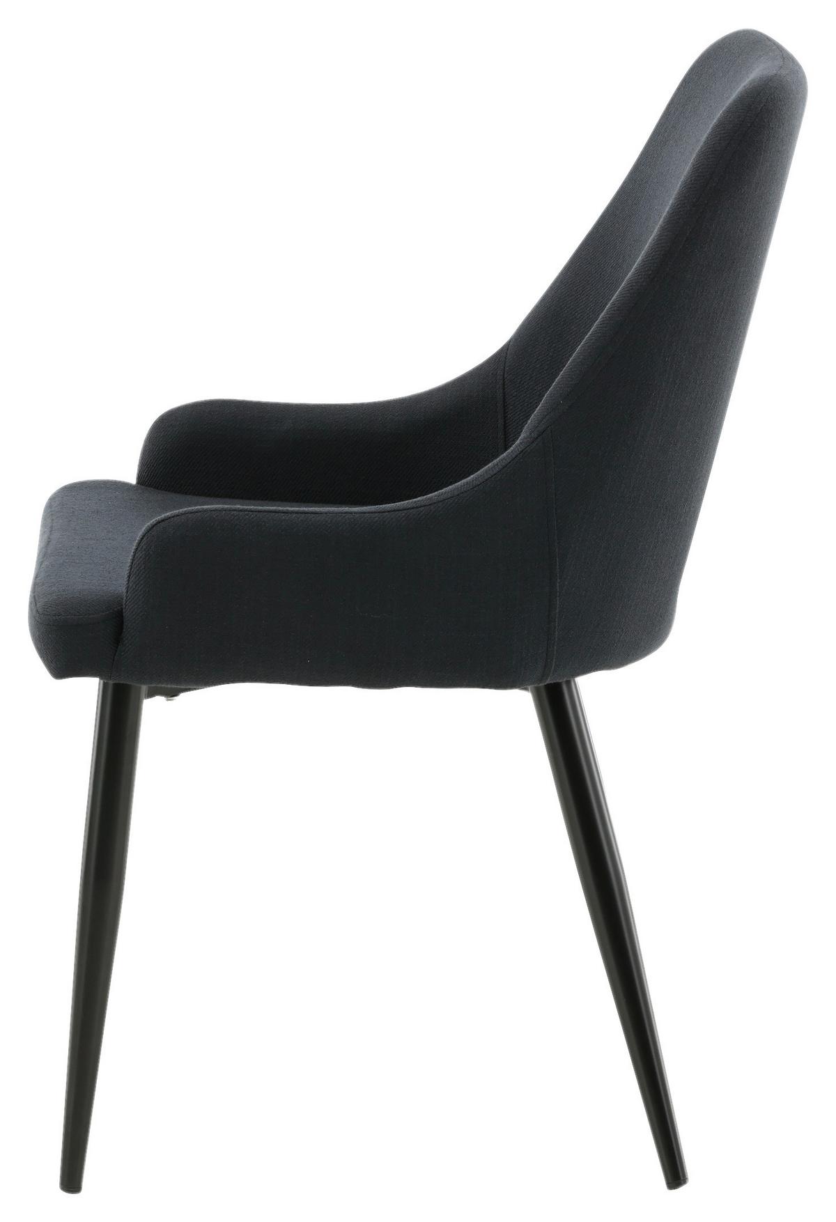 Stuhl-set Plaza Schwarz B: 49 Cm - Schwarz, Design, Textil/Metall (49/86/58cm) - Livetastic