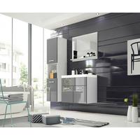 Koupelna 4-dílna, šedá/bílá - šedá/bílá, Lifestyle, kov/kompozitní dřevo (90cm) - P & B