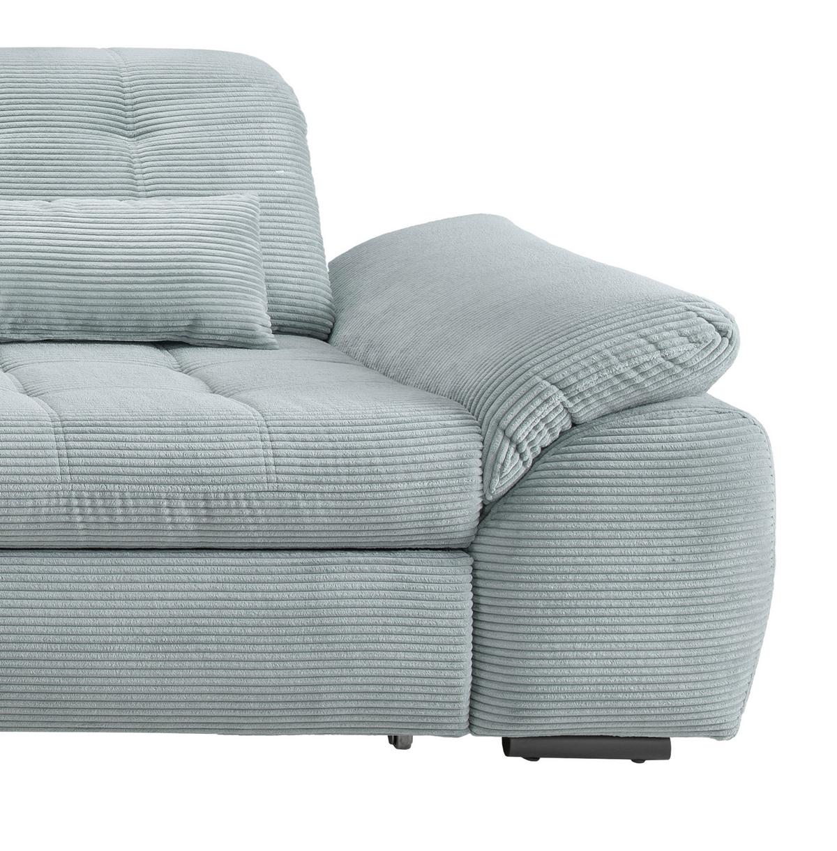 Ecksofa Mit Bettkasten Rigatti Blau S: 184x314 Cm - Schwarz/Hellblau, MODERN, Textil (184/314cm) - Livetastic