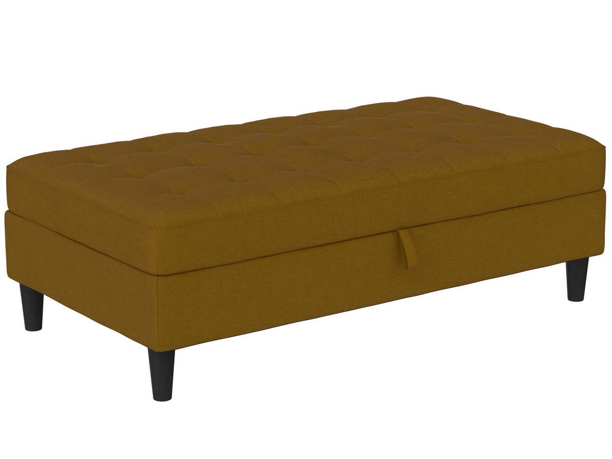 Hocker Palermo Currygelb, mit Stauraum - Currygelb/Schwarz, Basics, Textil (130/43/69cm) - Livetastic