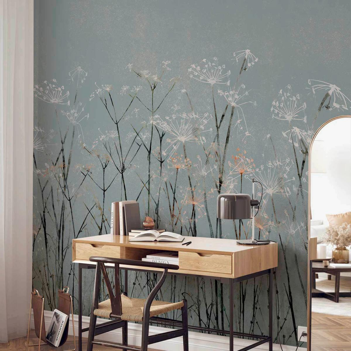 Fototapete Grün/beige, B/h: 400x280cm - Beige/Grün, LIFESTYLE, Textil (400/280cm) - artgeist