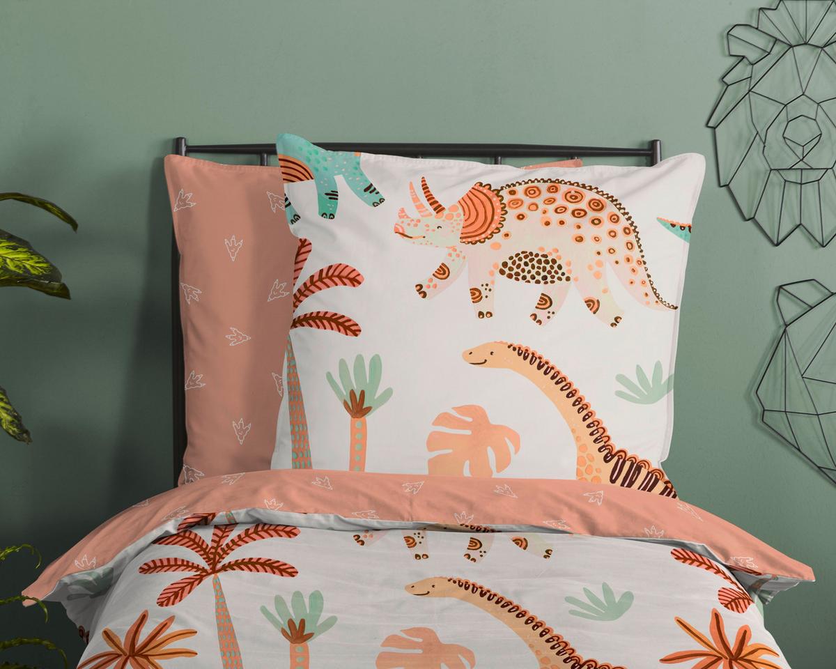 Kinderbettwäsche Dino Multicolor 140x200 cm - Multicolor, Trend, Textil (140/200cm)