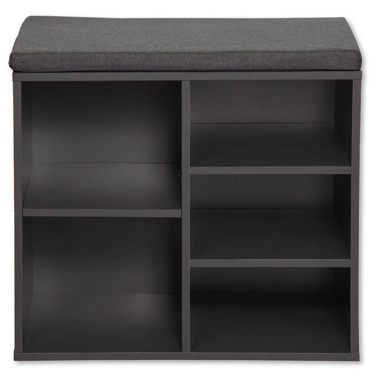 Schuhschrank Grau B: 29,5 Cm Textil/holz Mit Sitzkissen - Grau, Basics, Holzwerkstoff/Textil (29,50/48/51,50cm) - Kesper