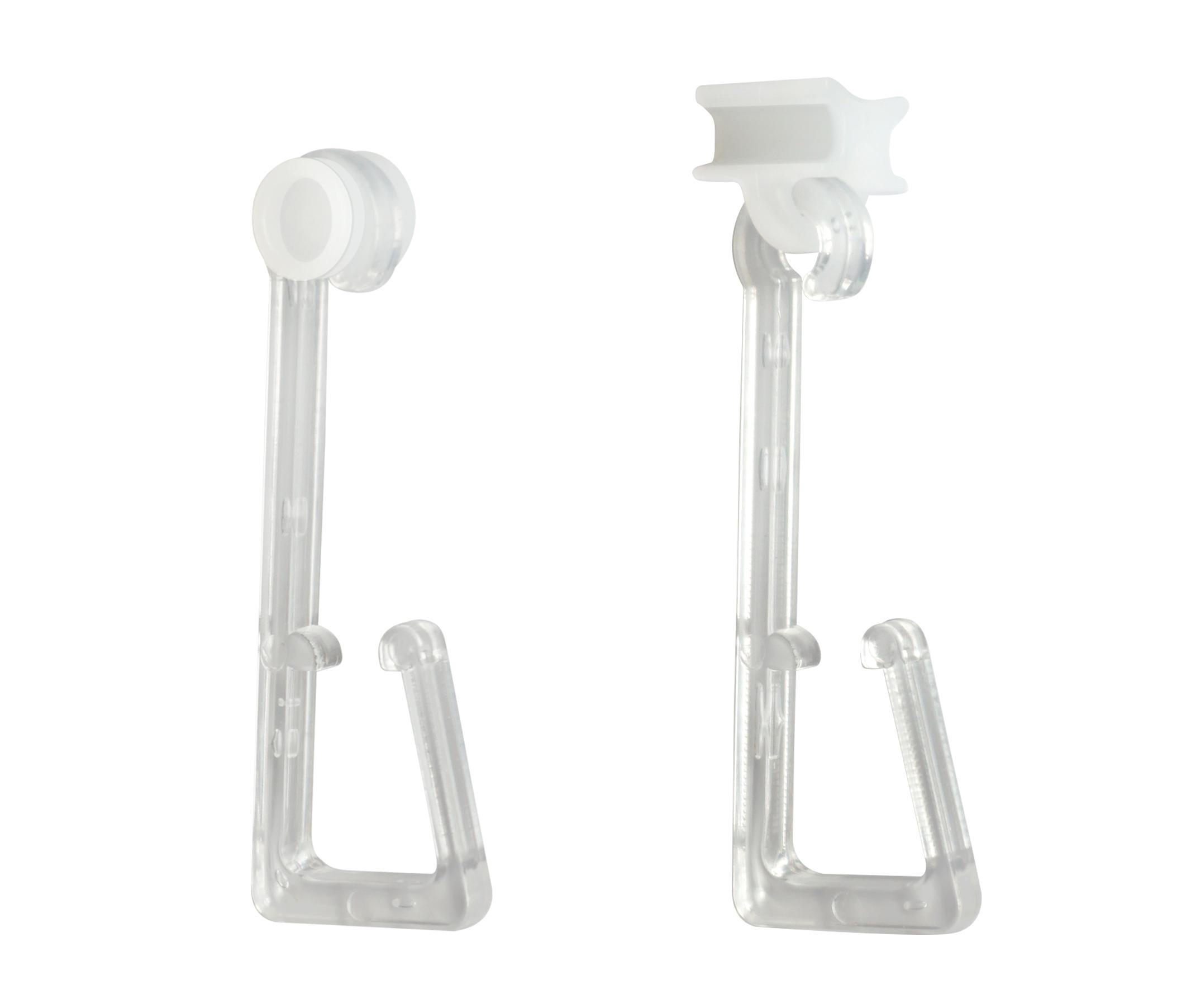 Faltenhaken Transparent Kunststoff 8 Stk. - Transparent, KONVENTIONELL, Kunststoff - Ondega