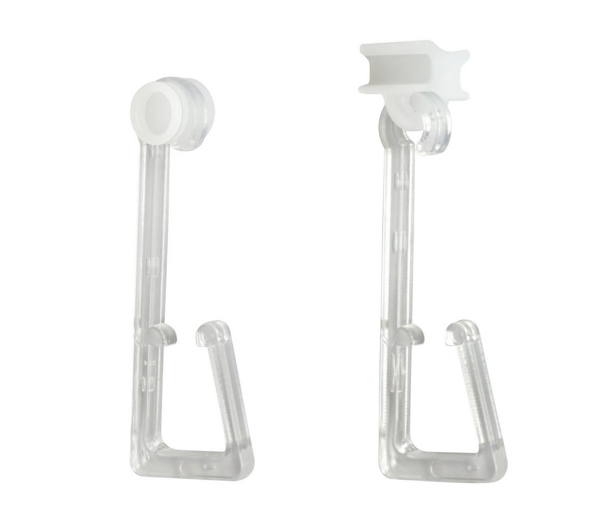 Faltenhaken Transparent Kunststoff 8 Stk. - Transparent, KONVENTIONELL, Kunststoff - Ondega