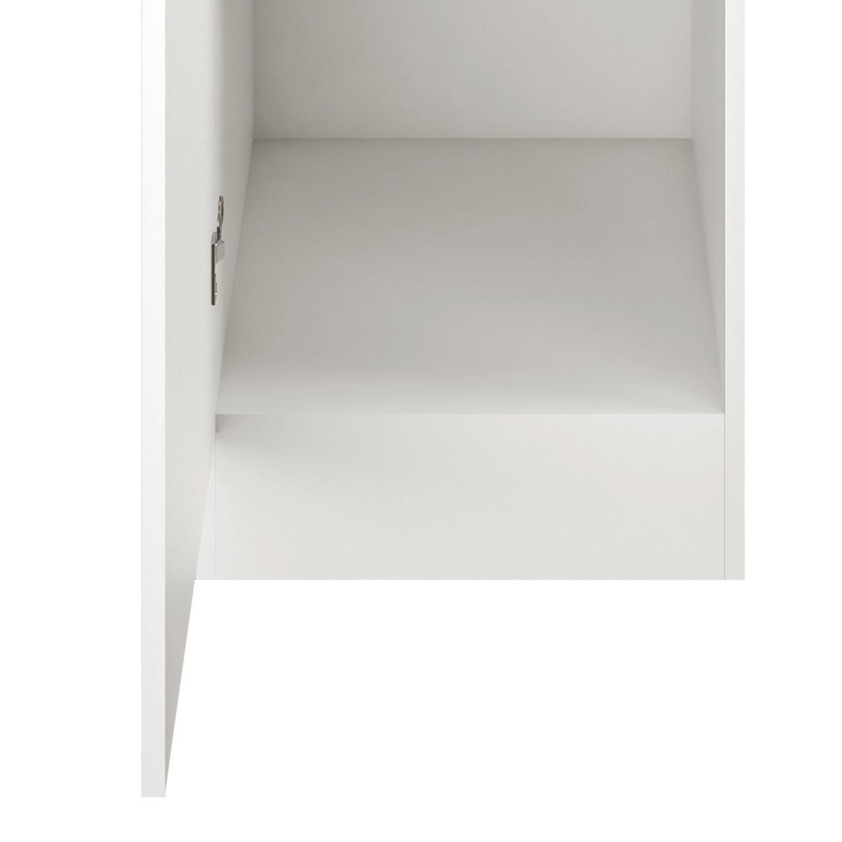 Geschirrschrank Alba B: 50 cm Weiß 1 Drehtür 3 Böden - Weiß Hochglanz/Weiß, MODERN, Holzwerkstoff (50/200/57cm)