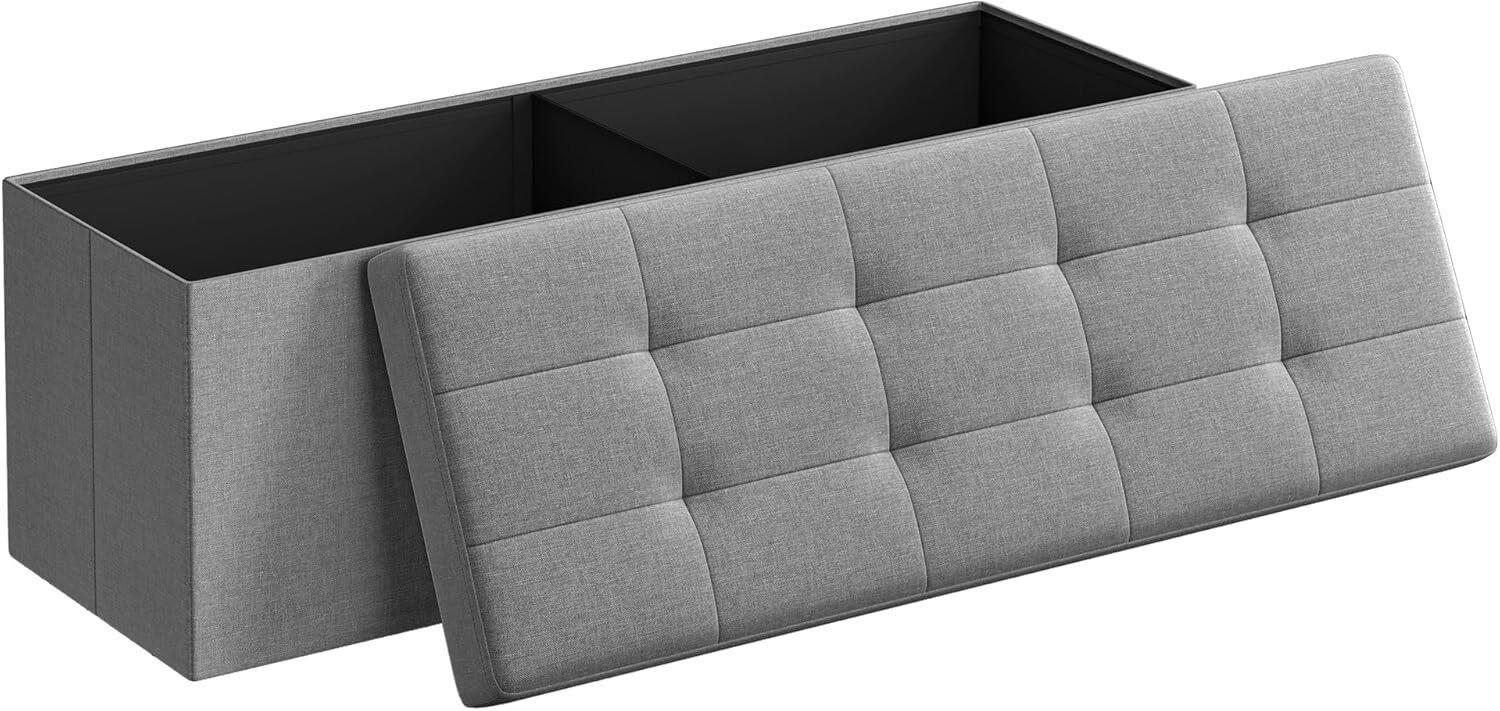 Sitzbox Hellgrau B: 110 cm - Hellgrau, Basics, Holzwerkstoff/Textil (110/38/38cm)