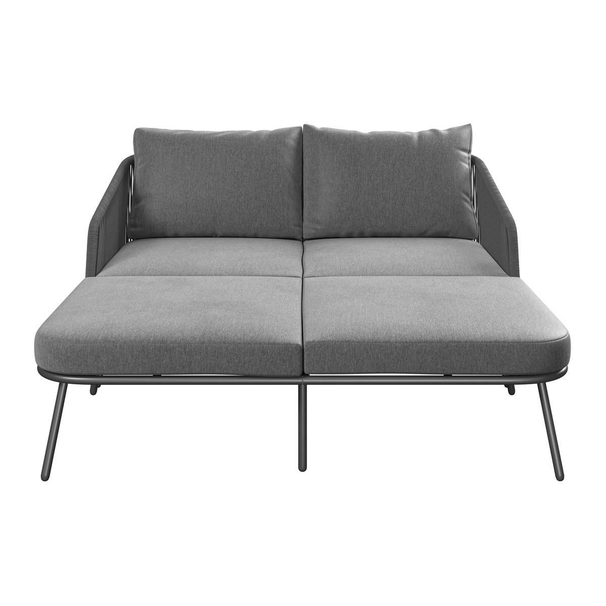 Sonneninsel Madeira - Dunkelgrau/Schwarz, MODERN, Textil/Metall (150/75/95cm) - Beldano