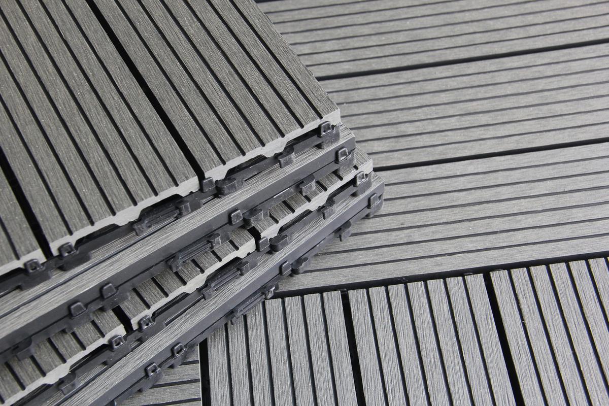 TERRASSENFLIESE NOAH 9ER-SET - Anthrazit, Basics, Holzwerkstoff/Kunststoff (30/30/2,2cm) - Beldano