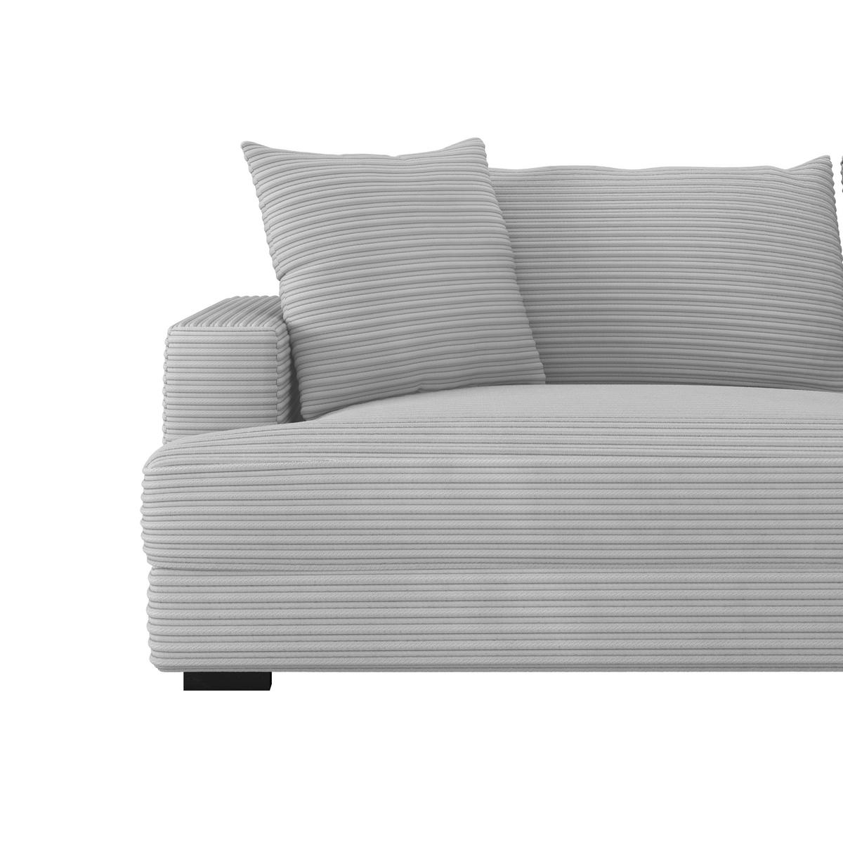 Megasofa Pelle-Megasofa - Wengefarben/Hellgrau, Trend, Textil (261/124cm) - Luca Bessoni