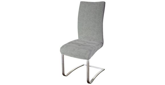 Stuhlhusse Angelina Hellgrau/ Schwarz 45x45 Cm Mit Gummiband - Hellgrau/Schwarz, Basics, Textil (64/48/48cm) - Luca Bessoni