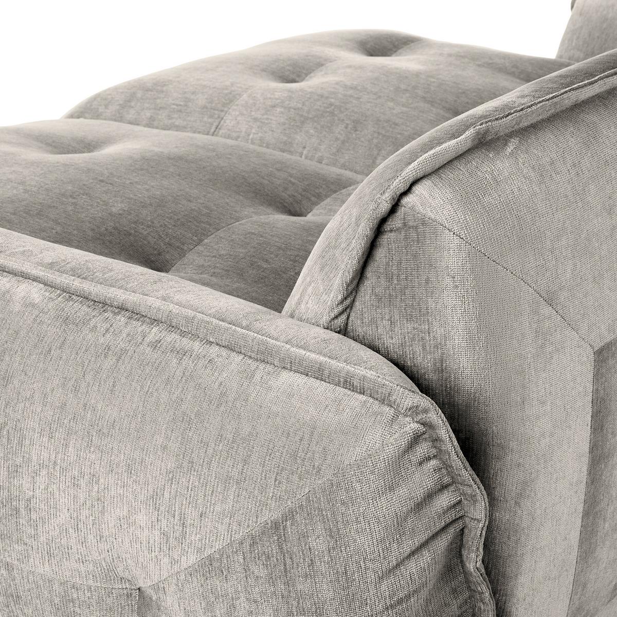 Bigsofa Fluffy, Silberfarben B: 285 Cm - Silberfarben/Schwarz, MODERN, Textil (285/87/184cm) - Trendmanufaktur
