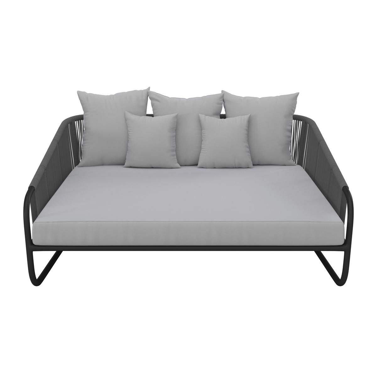 Sonneninsel Alicante - Schwarz/Grau, MODERN, Kunststoff/Textil (178/74/175cm) - Beldano