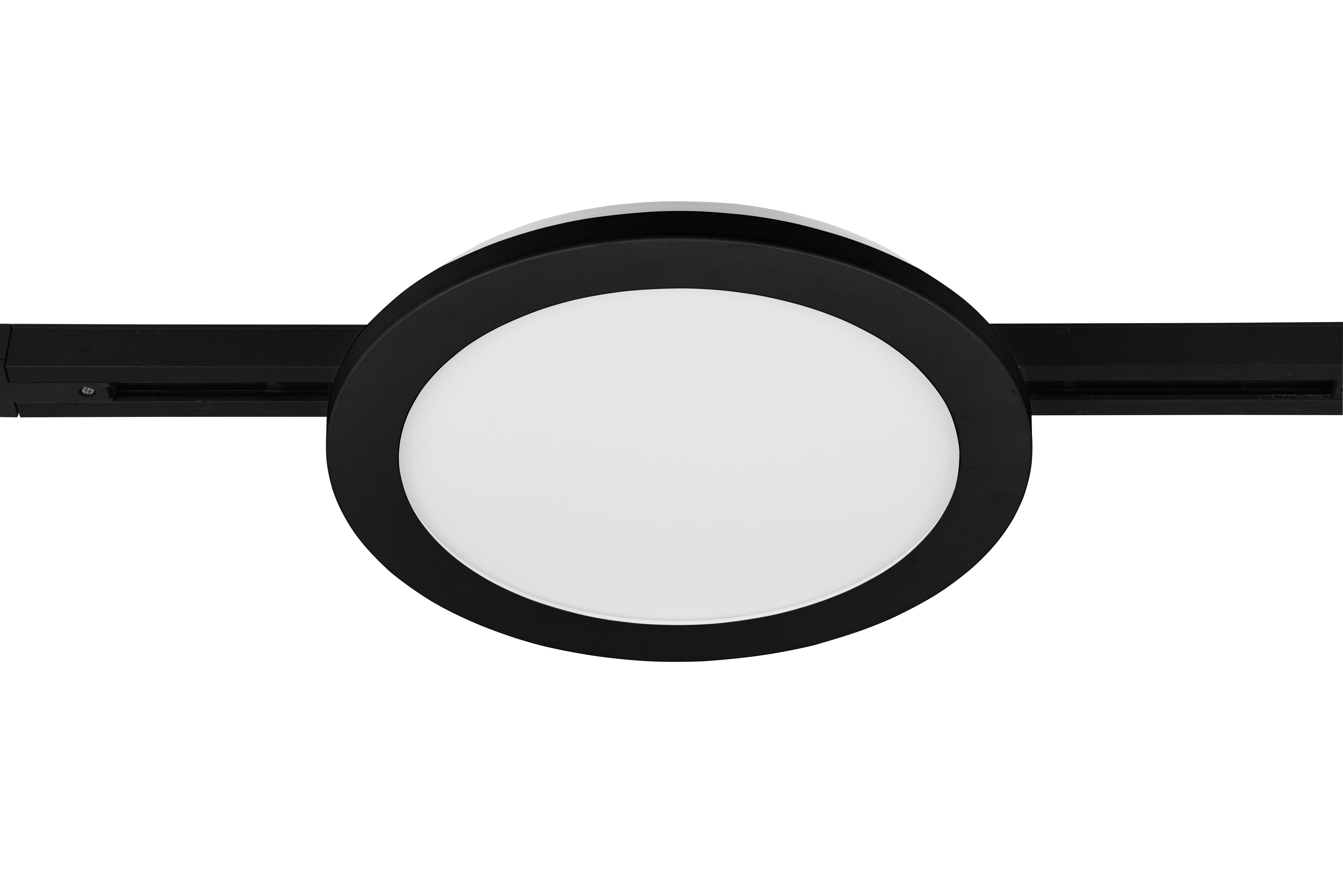 Deckenleuchte Duoline Camillus Ø 26 cm, für Schienensystem - Schwarz, Basics, Kunststoff (26/26/2,7cm) - Trio Leuchten