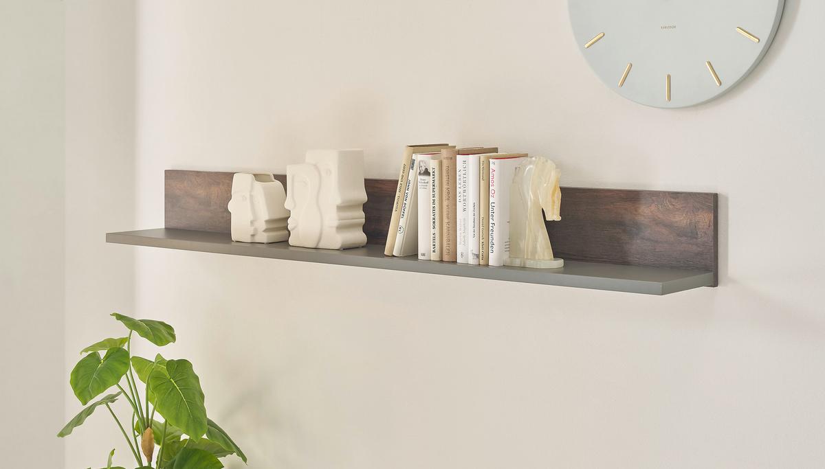 Wandboard Largo Anthrazit/Eichefarben B: 152cm - Eichefarben/Anthrazit, Design, Holzwerkstoff (152/17/20cm) - MID.YOU