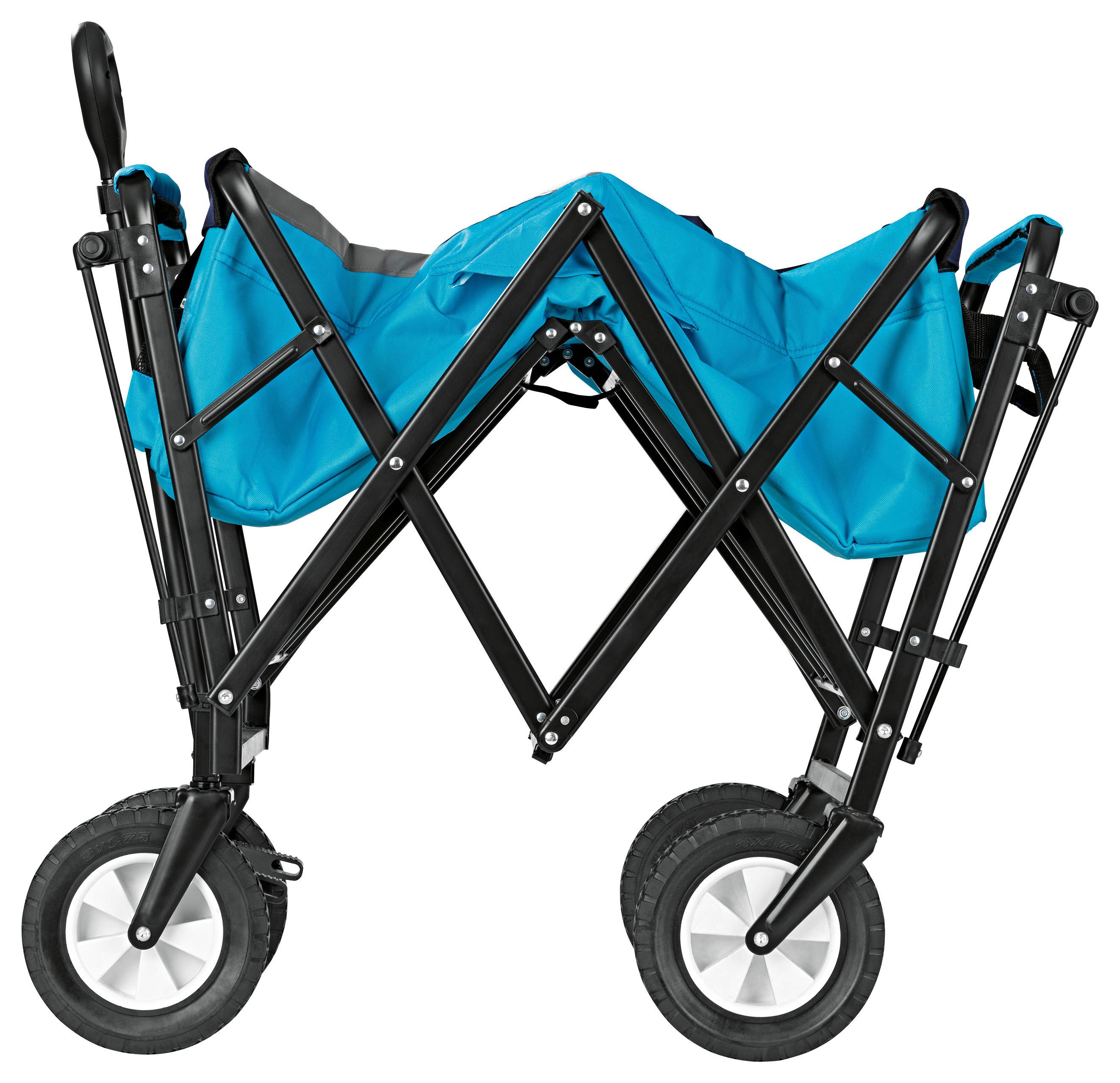 Bollerwagen Maxxmee Faltbar Blau Max. Belastbarkeit 80 Kg - Blau, Basics, Kunststoff/Textil (106/55/92cm) - TV - Unser Original