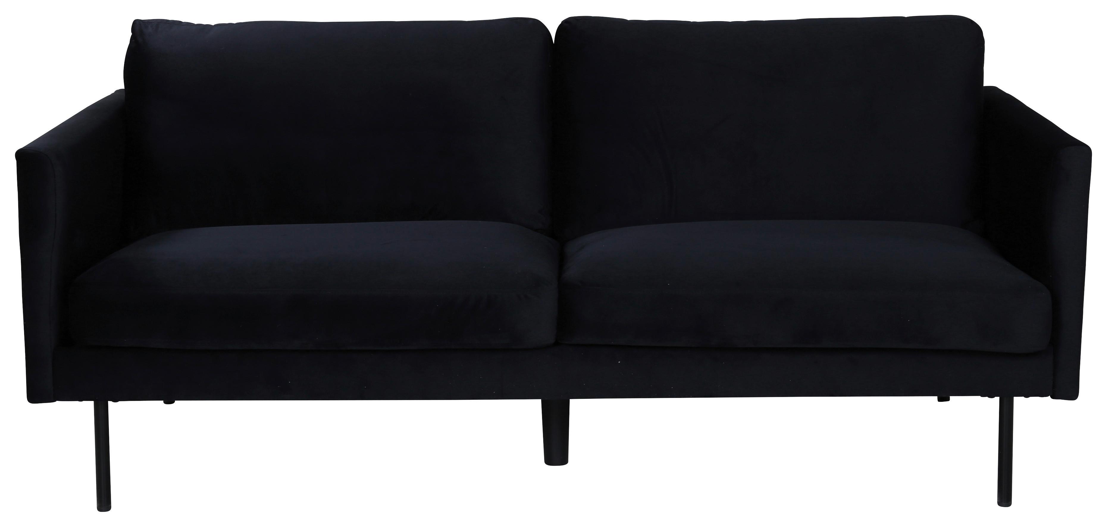 2-Sitzer-Sofa Zoom - Schwarz, Design, Textil/Metall (180/78/80cm) - Livetastic