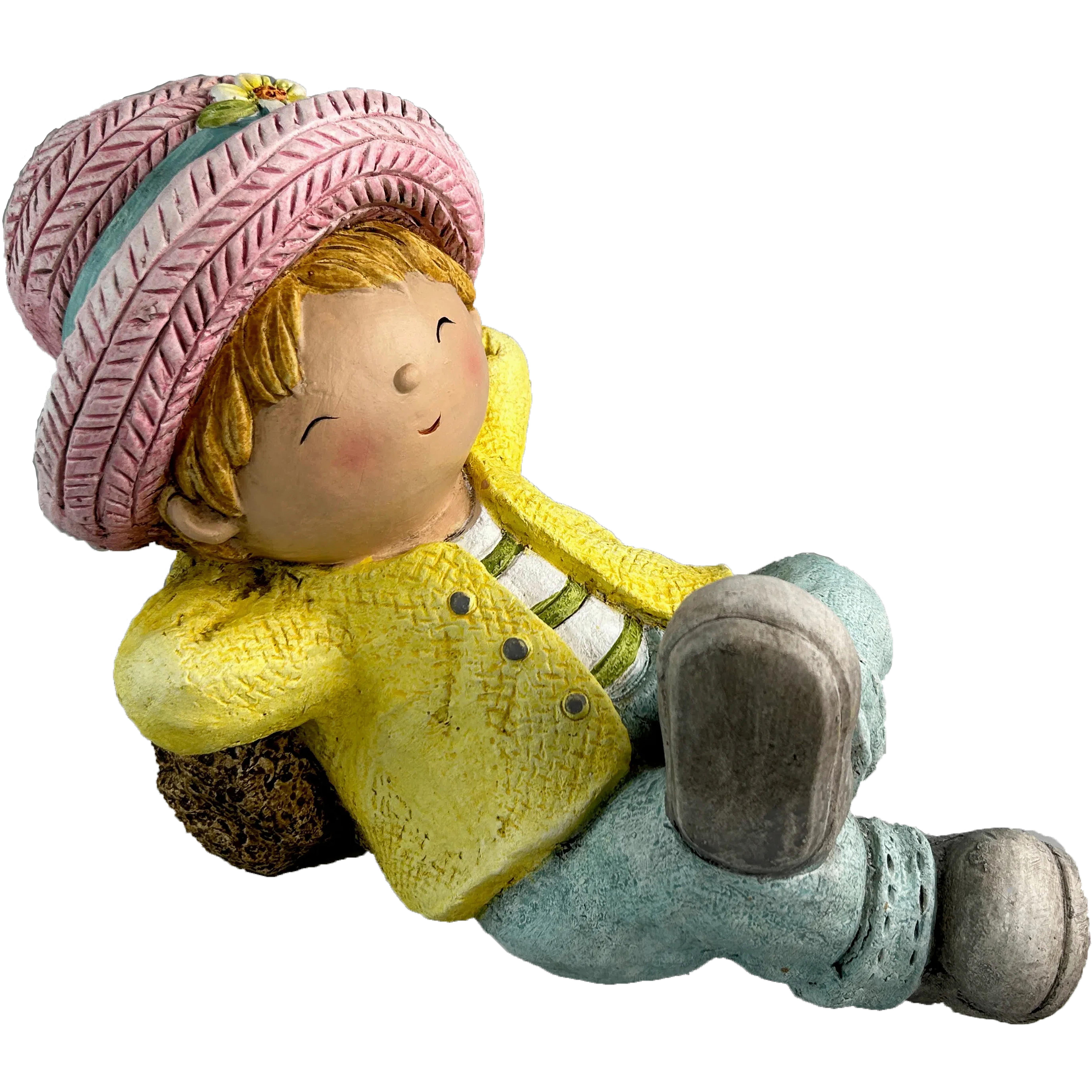 Gyerek Díszfigura Tobias - sárga/pink, Konventionell, kő (31,5/18/23,5cm) - Luca Bessoni