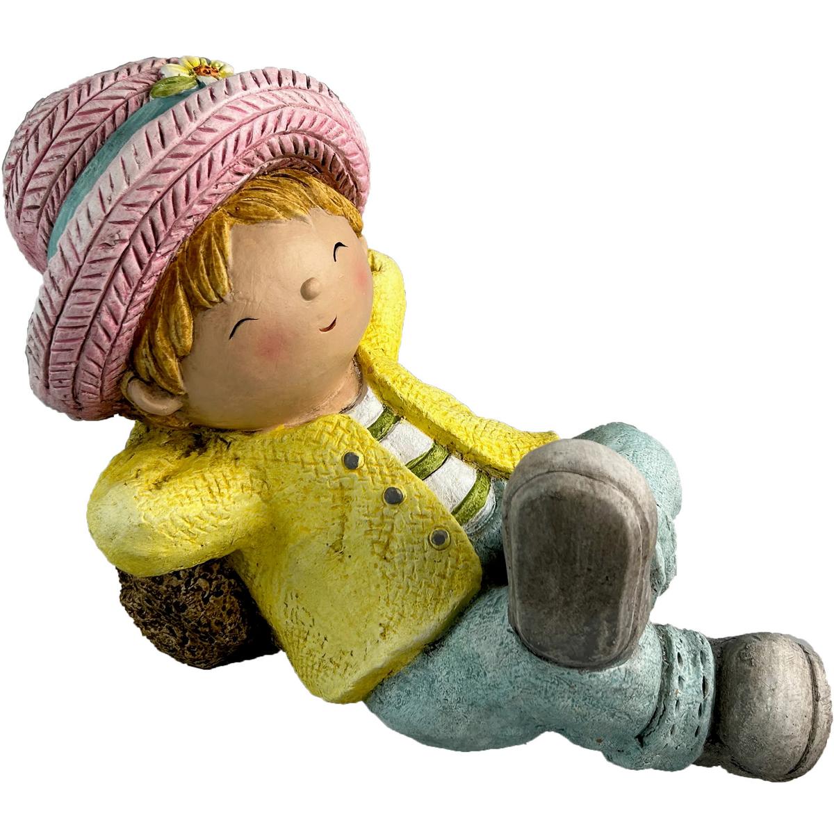 Gyerek Díszfigura Tobias - sárga/pink, Konventionell, kő (31,5/18/23,5cm) - Luca Bessoni