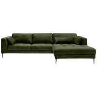 Ecksofa mit Schlaffunktion & Bettkasten Luzi Dunkelgrün - Dunkelgrün/Schwarz, MODERN, Textil (280/168cm) - Trendmanufaktur