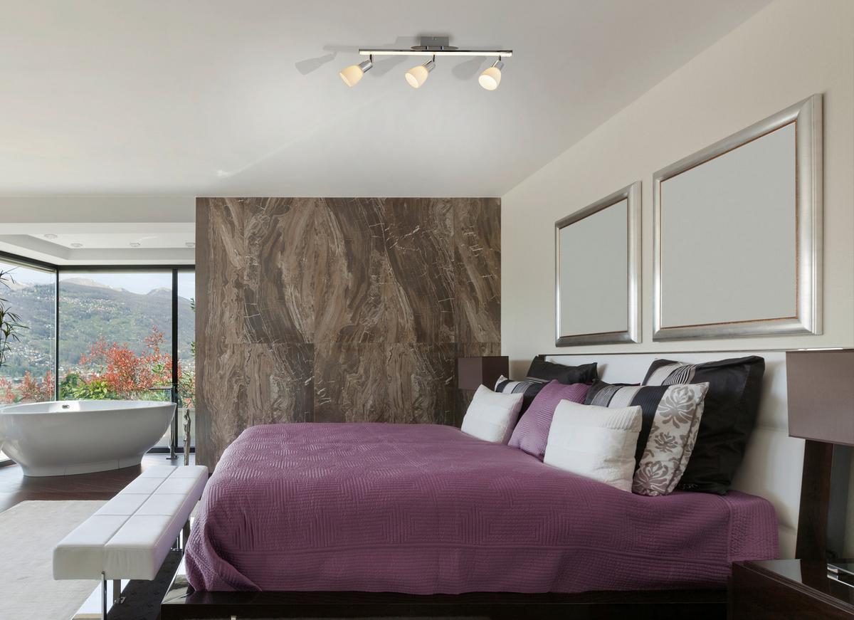 Strahler Ibiza 3-Flammig L: 60 cm - Chromfarben/Opal, Basics, Glas/Kunststoff (60/22cm) - Näve