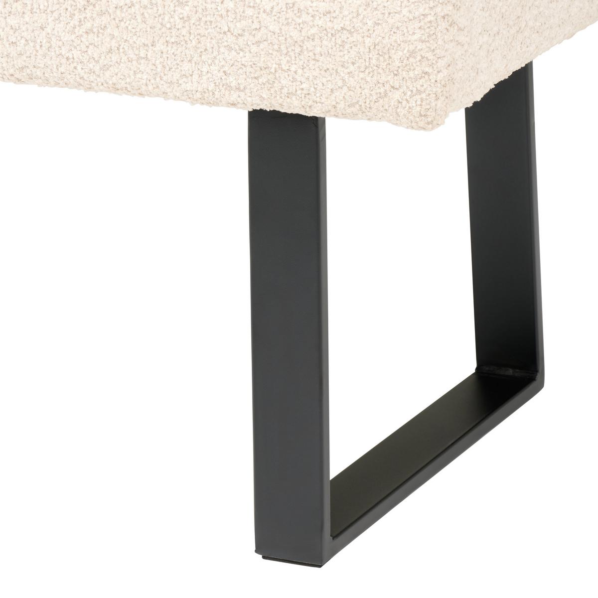 Sitzbank Kea Ohne Lehne Beige, B: 140 Cm - Beige/Schwarz, KONVENTIONELL, Textil/Metall (140/49/47cm) - MID.YOU