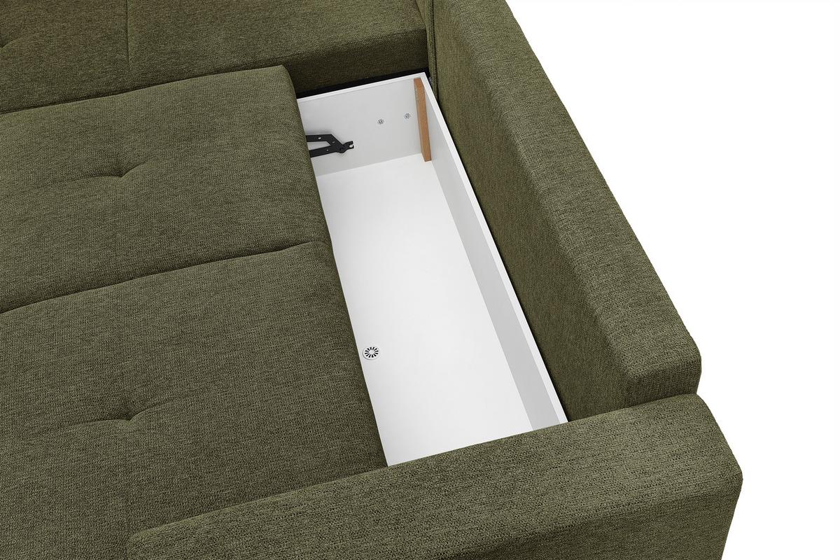 Ecksofa Texas Recr-links Grün S: 203x259 Cm - Schwarz/Grün, KONVENTIONELL, Holz (203/92/259cm)
