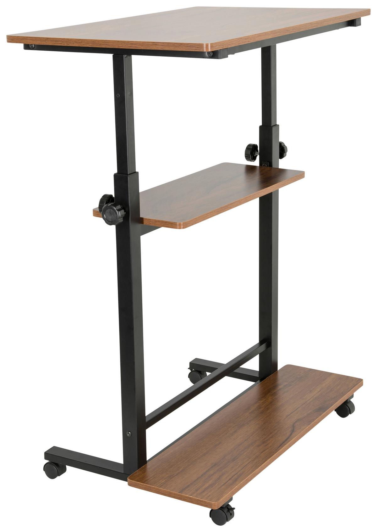 Schreibtisch Workstation II Schwarz/Walnuss Dekor - Walnussfarben/Schwarz, Basics, Holzwerkstoff/Kunststoff (80/80x120/50cm) - MID.YOU