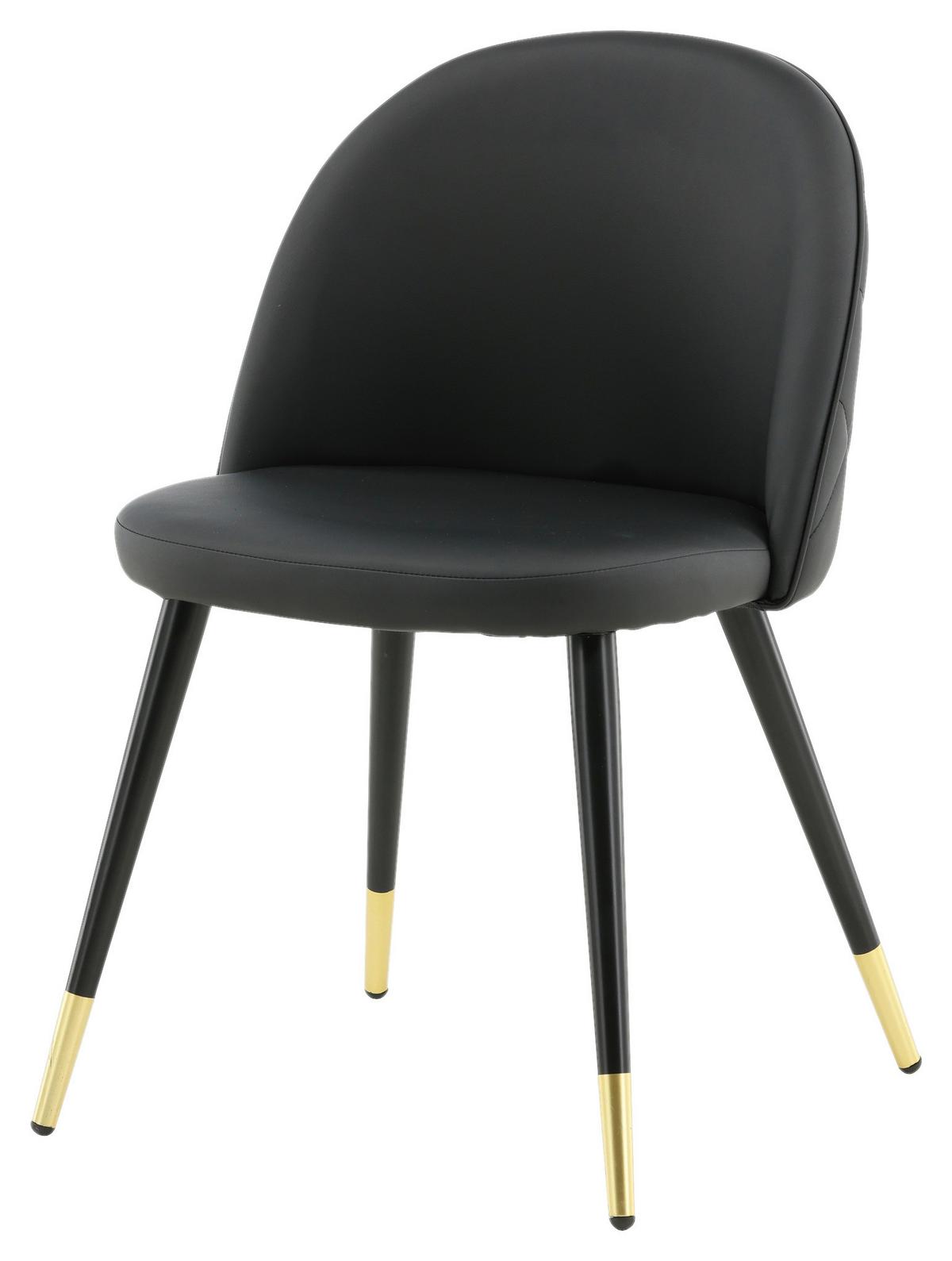 Stuhl-set Velvet - Schwarz, Design, Textil/Metall (50/77/48cm) - Livetastic