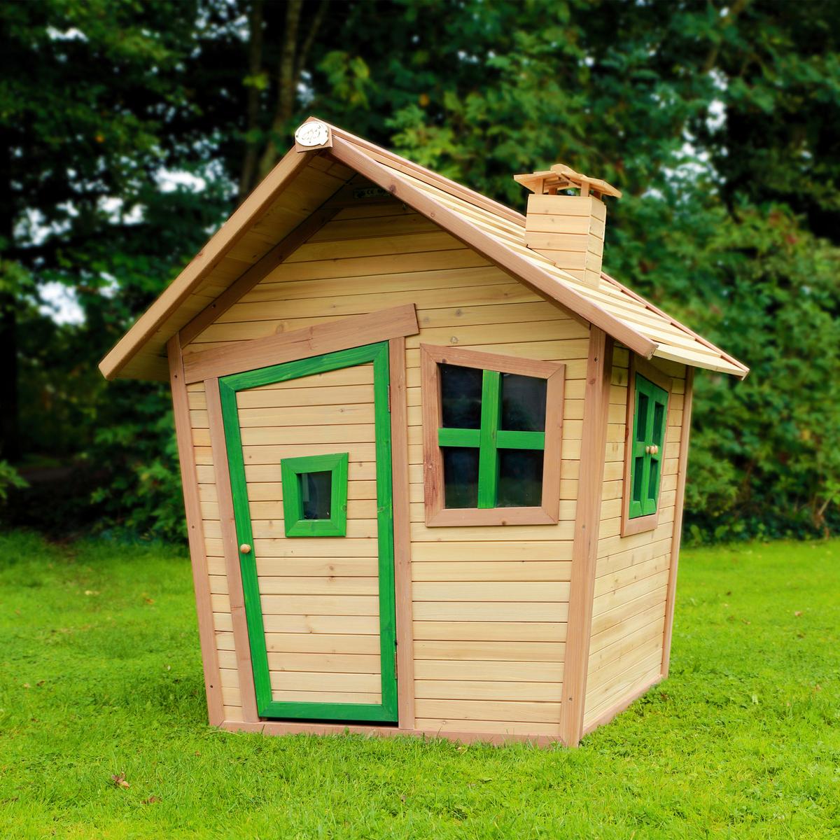 Spielhaus A030.044.00 - Braun/Grün, KONVENTIONELL, Holz (144/146/157cm) - Ambia Garden