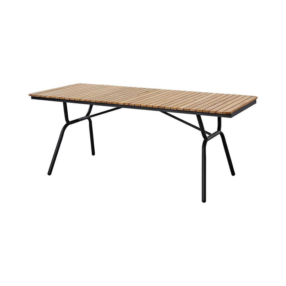 Gartentischgruppe Parc 5tlg Metall/Holz, Anthrazit/Natur - Anthrazit/Teakfarben, Natur, Holz/Metall (198/74/138cm) - Gardenson