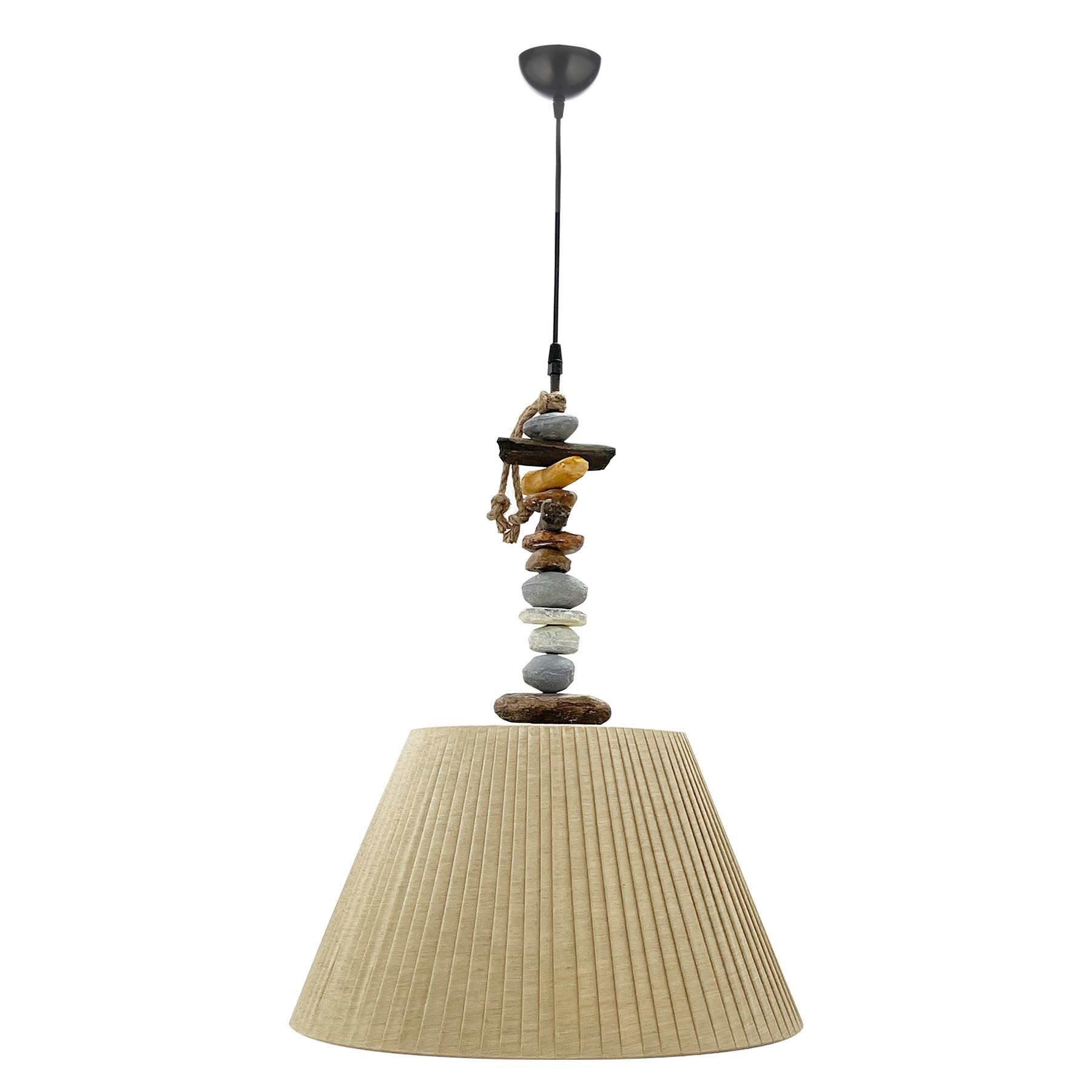 Pendelleuchte 5014/s - Hellbraun/Dunkelbraun, KONVENTIONELL, Kunststoff/Textil (45/110cm)