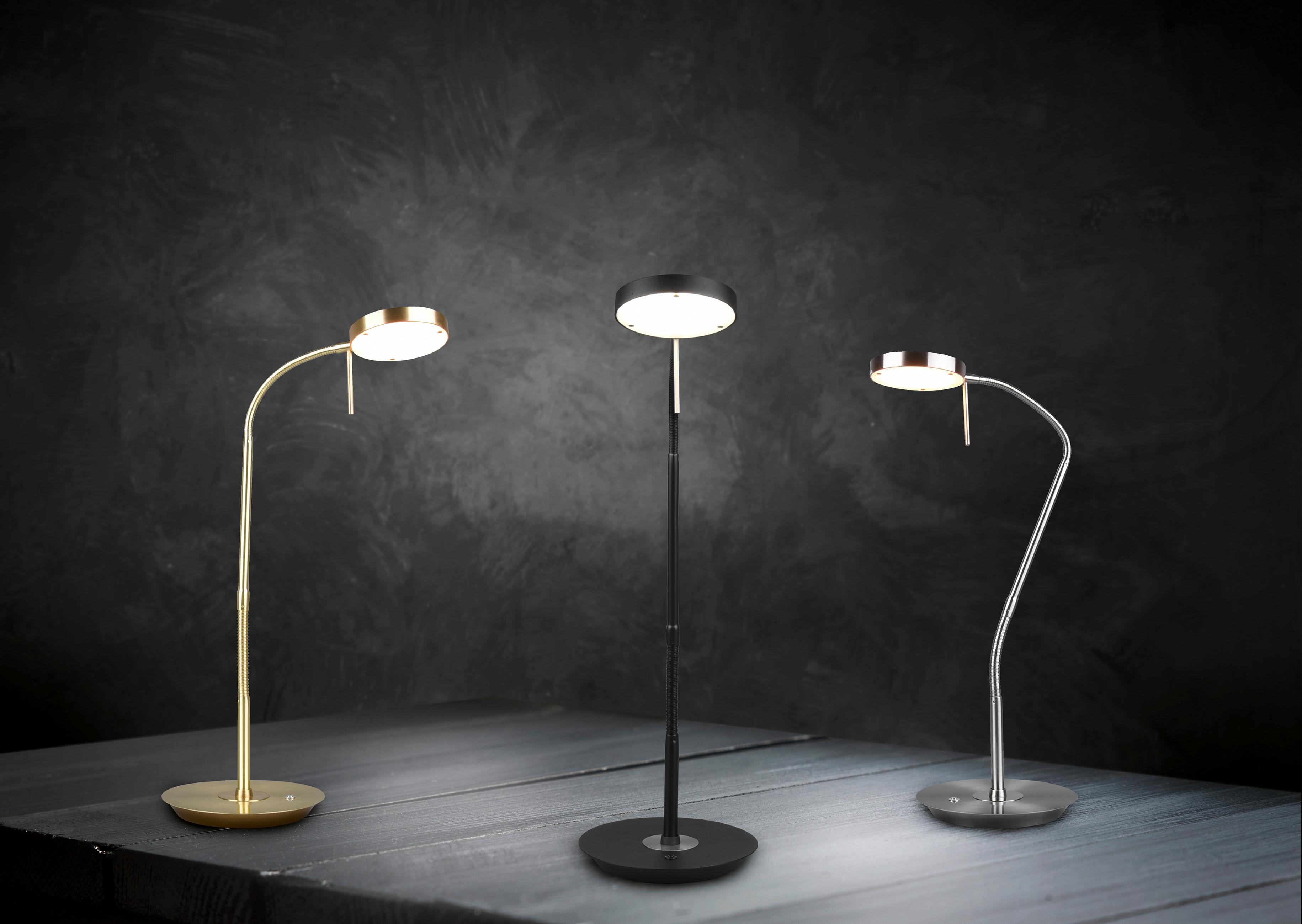 Led-schreibtischlampe Nickelf. 4-Fach Schaltbar, Flexarm - Basics (57/19/46cm) - Trio Leuchten